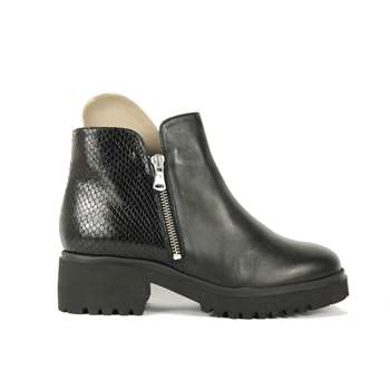 Sneakers Lumberjack RAUL donna pelle tessuto nero zeppa - Vitiello