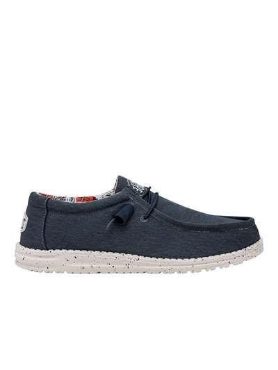 Dude WALLY STRETCH CANVAS Blu Scarpe Uomo 